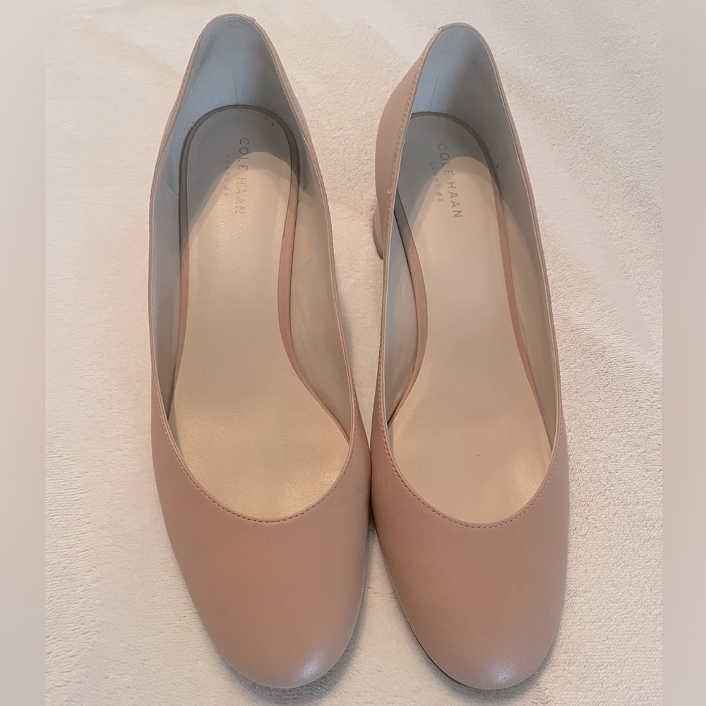 Cole Haan tan stack heel.  Size 10.